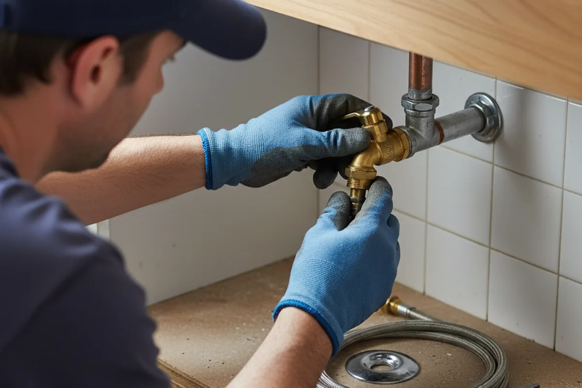 Shutoff valve and fitting work during Burst Pipe Repair in Eagle
